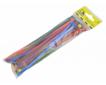 Assorted 200mm x 4.8mm Coloured Cable Ties (50 per pack)